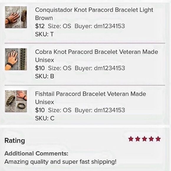 95 Paracord Bracelet NEW Unisex Golden Rod Yellow Crimson Red - Picture 7 of 7